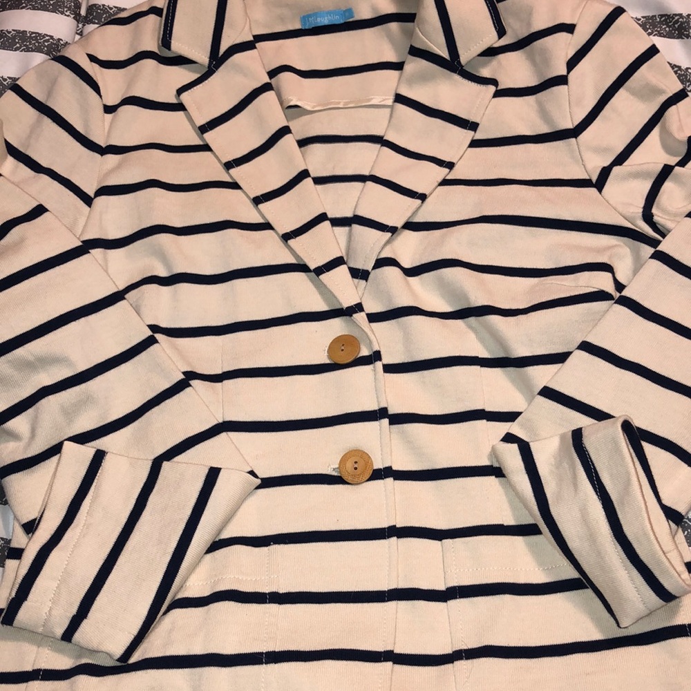 J. McLaughlin Blazer Cream+Navy (M) - Picture 9 of 9